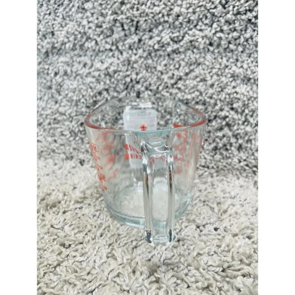 Anchor Hocking 2 Cup Glass Measuring Cup Red Letters 16 oz 1 Pint Gadgets New